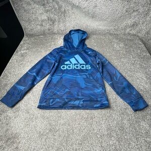 Adidas Sky Blue Athletic Hoodie cozy and warm size medium youth boys 10-12